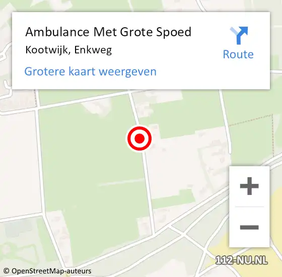 Locatie op kaart van de 112 melding: Ambulance Met Grote Spoed Naar Kootwijk, Enkweg op 27 november 2018 11:23