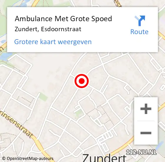 Locatie op kaart van de 112 melding: Ambulance Met Grote Spoed Naar Zundert, Esdoornstraat op 27 november 2018 12:32