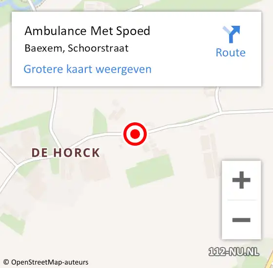 Locatie op kaart van de 112 melding: Ambulance Met Spoed Naar Baexem, Schoorstraat op 27 november 2018 14:22