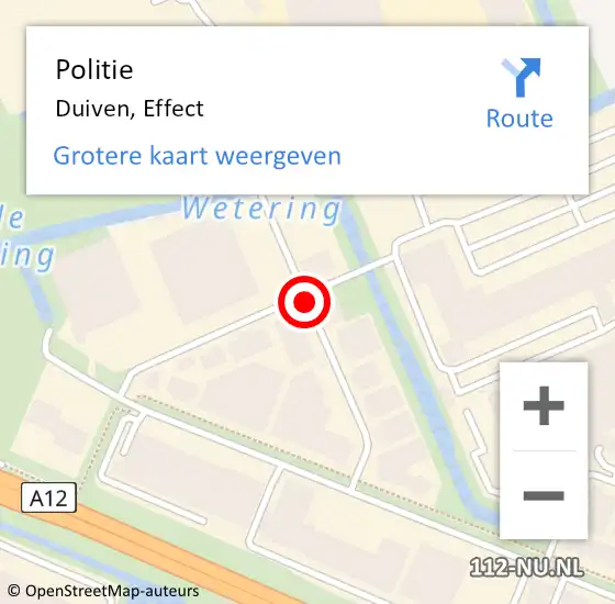 Locatie op kaart van de 112 melding: Politie Duiven, Effect op 27 november 2018 16:24