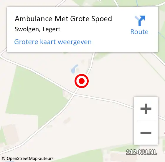 Locatie op kaart van de 112 melding: Ambulance Met Grote Spoed Naar Swolgen, Legert op 27 november 2018 17:38