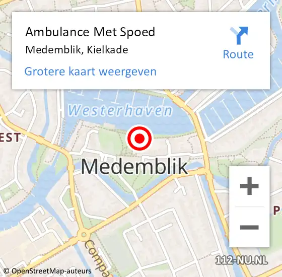 Locatie op kaart van de 112 melding: Ambulance Met Spoed Naar Medemblik, Kielkade op 27 november 2018 22:12