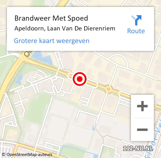 Locatie op kaart van de 112 melding: Brandweer Met Spoed Naar Apeldoorn, Laan Van De Dierenriem op 27 november 2018 22:17
