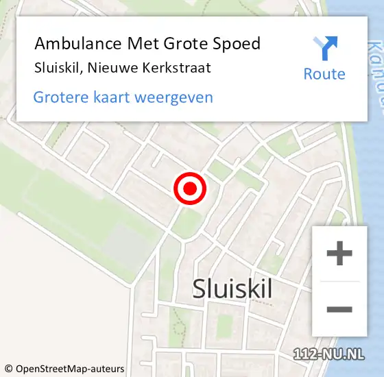 Locatie op kaart van de 112 melding: Ambulance Met Grote Spoed Naar Sluiskil, Nieuwe Kerkstraat op 27 november 2018 22:41