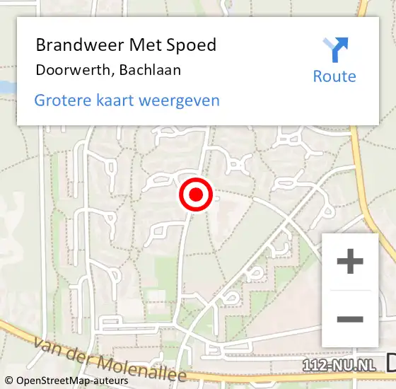 Locatie op kaart van de 112 melding: Brandweer Met Spoed Naar Doorwerth, Bachlaan op 28 november 2018 04:47