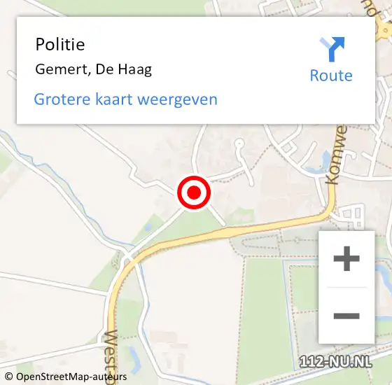 Locatie op kaart van de 112 melding: Politie Gemert, De Haag op 28 november 2018 08:07