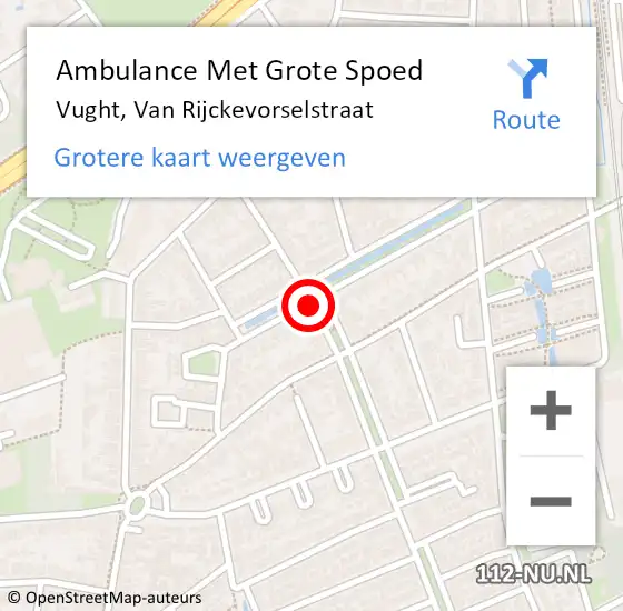 Locatie op kaart van de 112 melding: Ambulance Met Grote Spoed Naar Vught, Van Rijckevorselstraat op 28 november 2018 08:14