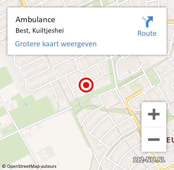 Locatie op kaart van de 112 melding: Ambulance Best, Kuiltjeshei op 28 november 2018 09:00