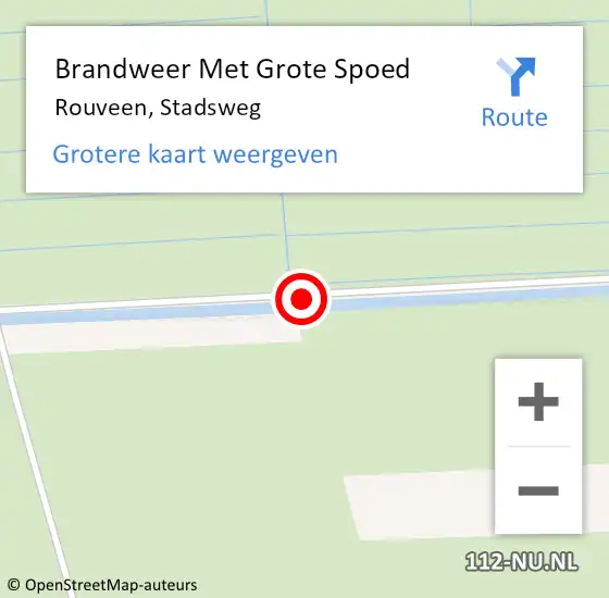 Locatie op kaart van de 112 melding: Brandweer Met Grote Spoed Naar Rouveen, Stadsweg op 16 maart 2014 00:32