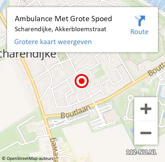 Locatie op kaart van de 112 melding: Ambulance Met Grote Spoed Naar Scharendijke, Akkerbloemstraat op 28 november 2018 12:23