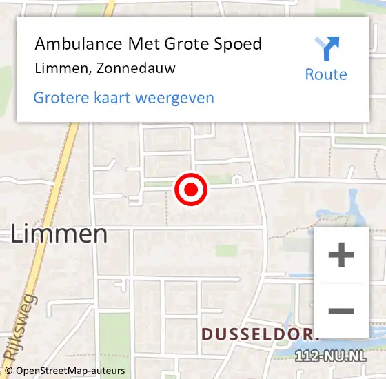 Locatie op kaart van de 112 melding: Ambulance Met Grote Spoed Naar Limmen, Zonnedauw op 28 november 2018 12:30