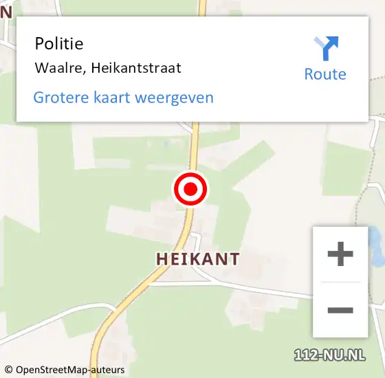 Locatie op kaart van de 112 melding: Politie Waalre, Heikantstraat op 28 november 2018 12:32