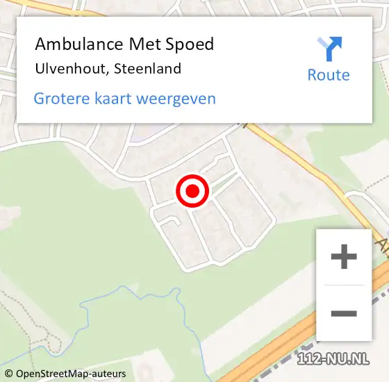 Locatie op kaart van de 112 melding: Ambulance Met Spoed Naar Ulvenhout, Steenland op 28 november 2018 13:22