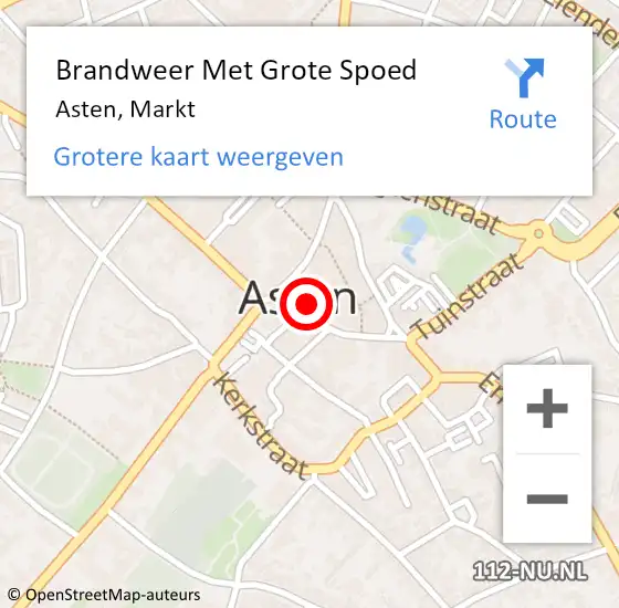 Locatie op kaart van de 112 melding: Brandweer Met Grote Spoed Naar Asten, Markt op 28 november 2018 13:35