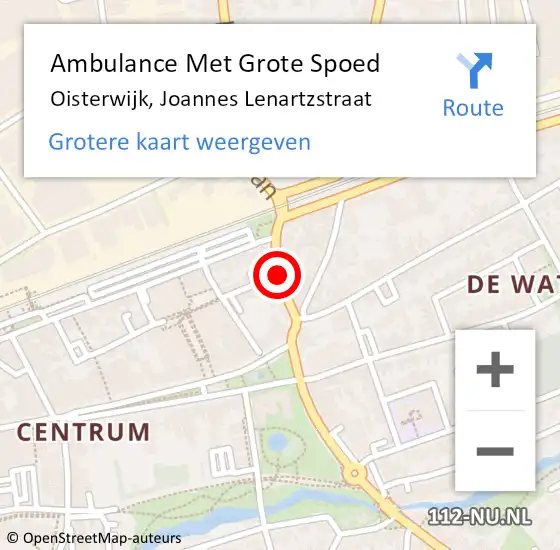 Locatie op kaart van de 112 melding: Ambulance Met Grote Spoed Naar Oisterwijk, Joannes Lenartzstraat op 28 november 2018 14:35