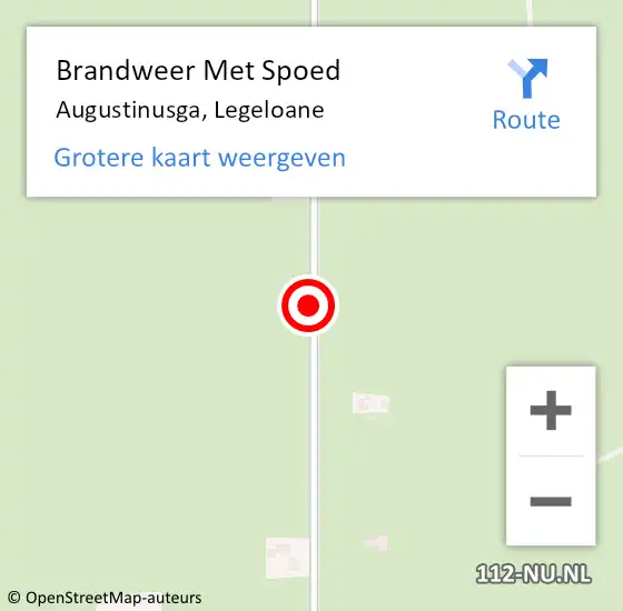 Locatie op kaart van de 112 melding: Brandweer Met Spoed Naar Augustinusga, Legeloane op 16 maart 2014 01:32