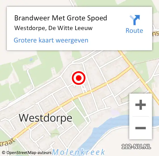 Locatie op kaart van de 112 melding: Brandweer Met Grote Spoed Naar Westdorpe, De Witte Leeuw op 28 november 2018 16:59