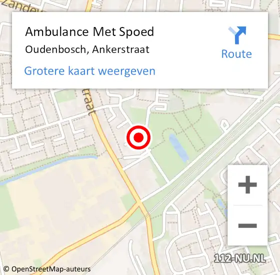 Locatie op kaart van de 112 melding: Ambulance Met Spoed Naar Oudenbosch, Ankerstraat op 28 november 2018 17:50