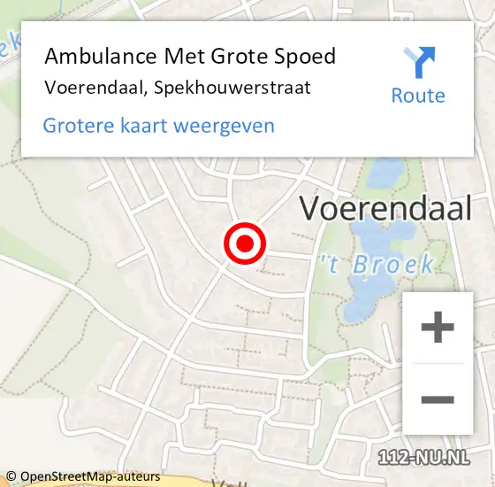 Locatie op kaart van de 112 melding: Ambulance Met Grote Spoed Naar Voerendaal, Spekhouwerstraat op 16 maart 2014 04:04