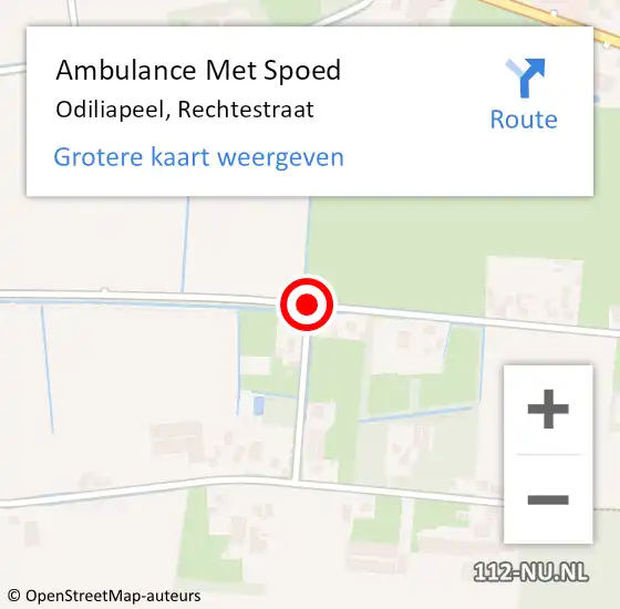 Locatie op kaart van de 112 melding: Ambulance Met Spoed Naar Odiliapeel, Rechtestraat op 29 november 2018 10:34