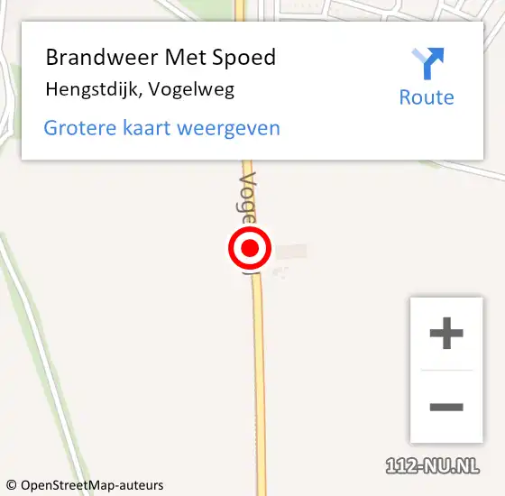 Locatie op kaart van de 112 melding: Brandweer Met Spoed Naar Hengstdijk, Vogelweg op 29 november 2018 14:21