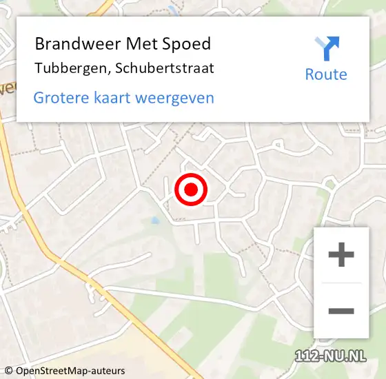 Locatie op kaart van de 112 melding: Brandweer Met Spoed Naar Tubbergen, Schubertstraat op 29 november 2018 20:59