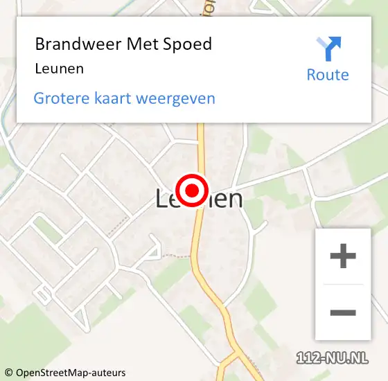 Locatie op kaart van de 112 melding: Brandweer Met Spoed Naar Leunen op 29 november 2018 21:34