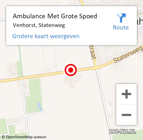 Locatie op kaart van de 112 melding: Ambulance Met Grote Spoed Naar Venhorst, Statenweg op 29 november 2018 22:47