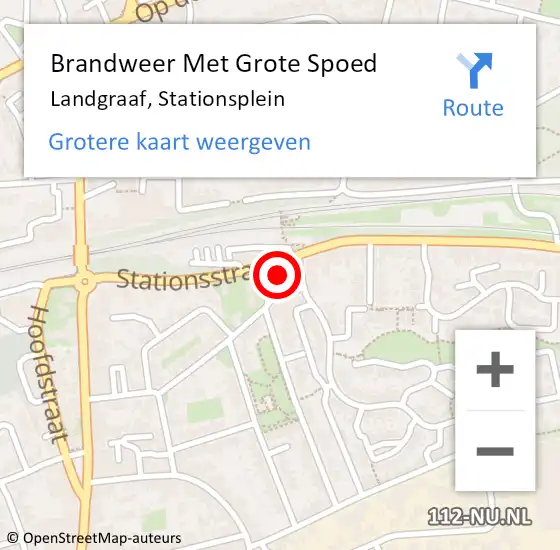 Locatie op kaart van de 112 melding: Brandweer Met Grote Spoed Naar Landgraaf, Stationsplein op 30 november 2018 00:40