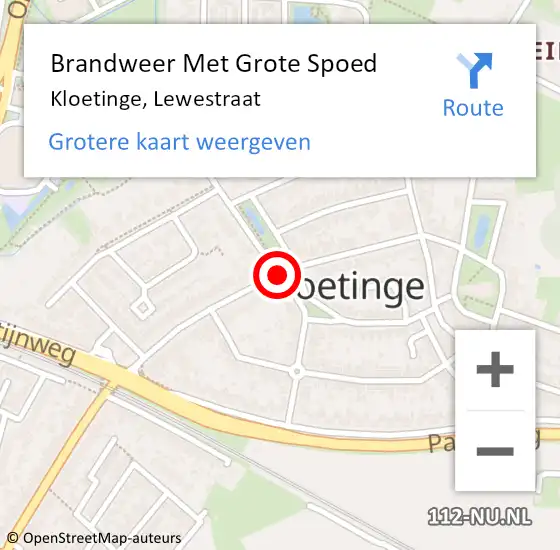 Locatie op kaart van de 112 melding: Brandweer Met Grote Spoed Naar Kloetinge, Lewestraat op 30 november 2018 11:45