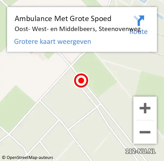 Locatie op kaart van de 112 melding: Ambulance Met Grote Spoed Naar Oost- West- en Middelbeers, Steenovenweg op 30 november 2018 13:38