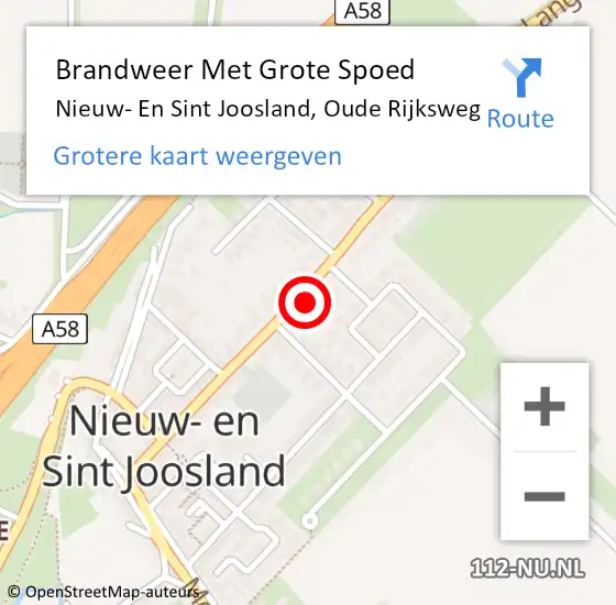 Locatie op kaart van de 112 melding: Brandweer Met Grote Spoed Naar Nieuw- En Sint Joosland, Oude Rijksweg op 16 maart 2014 09:36