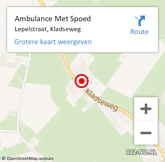 Locatie op kaart van de 112 melding: Ambulance Met Spoed Naar Lepelstraat, Kladseweg op 16 maart 2014 09:40