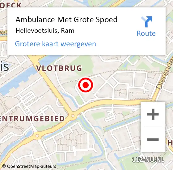 Locatie op kaart van de 112 melding: Ambulance Met Grote Spoed Naar Hellevoetsluis, Ram op 30 november 2018 16:10