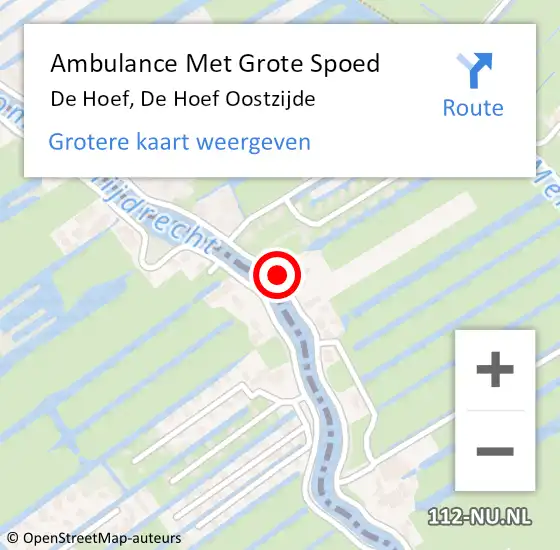 Locatie op kaart van de 112 melding: Ambulance Met Grote Spoed Naar De Hoef, De Hoef Oostzijde op 30 november 2018 17:39