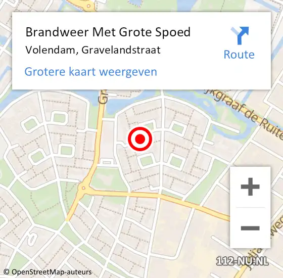 Locatie op kaart van de 112 melding: Brandweer Met Grote Spoed Naar Volendam, Gravelandstraat op 30 november 2018 17:46