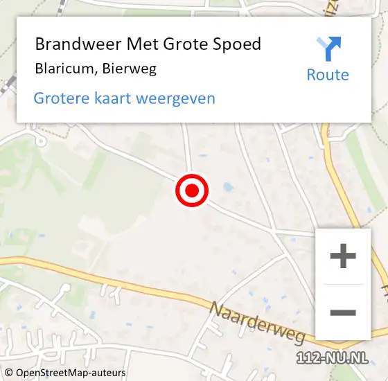 Locatie op kaart van de 112 melding: Brandweer Met Grote Spoed Naar Blaricum, Bierweg op 30 november 2018 18:01