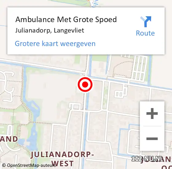 Locatie op kaart van de 112 melding: Ambulance Met Grote Spoed Naar Julianadorp, Langevliet op 30 november 2018 19:17