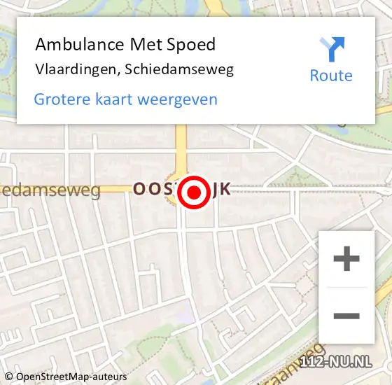 Locatie op kaart van de 112 melding: Ambulance Met Spoed Naar Vlaardingen, Schiedamseweg op 30 november 2018 19:26