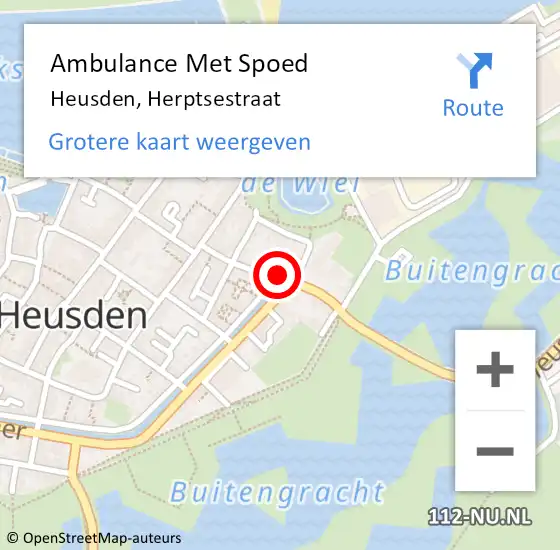 Locatie op kaart van de 112 melding: Ambulance Met Spoed Naar Heusden, Herptsestraat op 30 november 2018 19:36