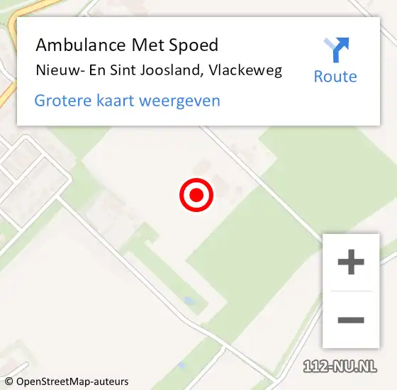 Locatie op kaart van de 112 melding: Ambulance Met Spoed Naar Nieuw- En Sint Joosland, Vlackeweg op 30 november 2018 21:10