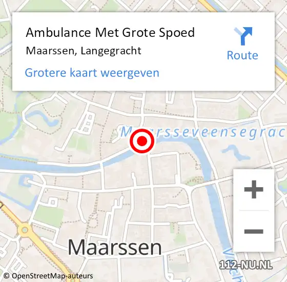Locatie op kaart van de 112 melding: Ambulance Met Grote Spoed Naar Maarssen, Langegracht op 30 november 2018 21:35