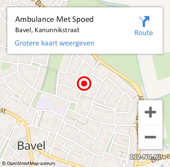 Locatie op kaart van de 112 melding: Ambulance Met Spoed Naar Bavel, Kanunnikstraat op 30 november 2018 23:24