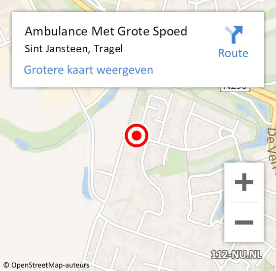 Locatie op kaart van de 112 melding: Ambulance Met Grote Spoed Naar Sint Jansteen, Tragel op 1 december 2018 03:00