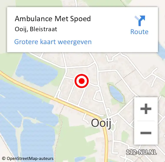 Locatie op kaart van de 112 melding: Ambulance Met Spoed Naar Ooij, Bleistraat op 1 december 2018 04:22