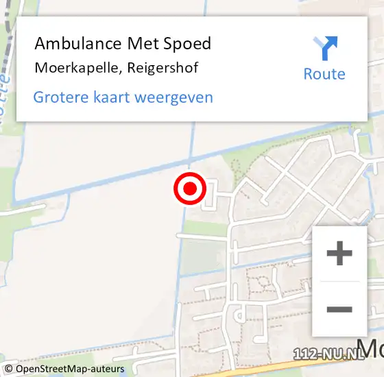 Locatie op kaart van de 112 melding: Ambulance Met Spoed Naar Moerkapelle, Reigershof op 16 maart 2014 11:33