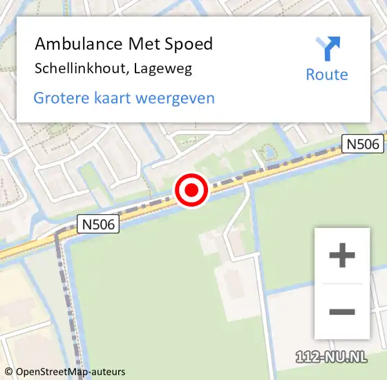 Locatie op kaart van de 112 melding: Ambulance Met Spoed Naar Schellinkhout, Lageweg op 1 december 2018 14:56