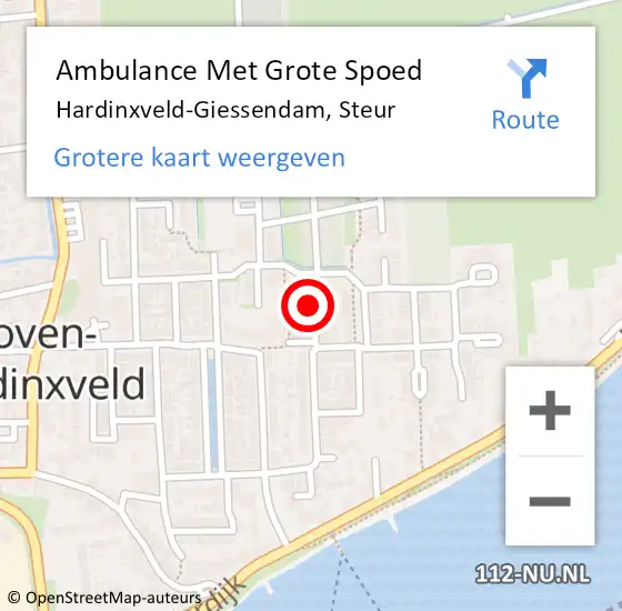 Locatie op kaart van de 112 melding: Ambulance Met Grote Spoed Naar Hardinxveld-Giessendam, Steur op 1 december 2018 16:01