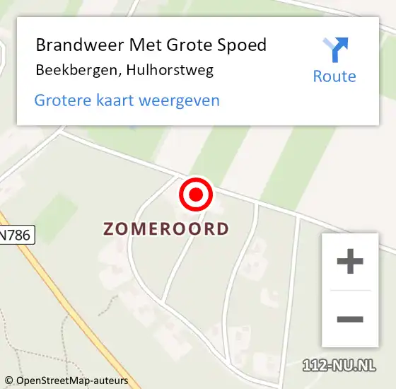 Locatie op kaart van de 112 melding: Brandweer Met Grote Spoed Naar Beekbergen, Hulhorstweg op 16 maart 2014 11:48