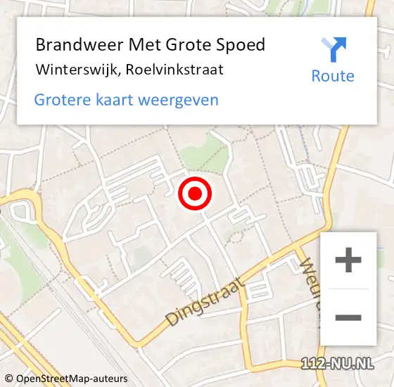 Locatie op kaart van de 112 melding: Brandweer Met Grote Spoed Naar Winterswijk, Roelvinkstraat op 1 december 2018 17:04